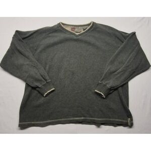 Plugg Knitwear Div men's gray pullover v-neck tight knit sweater sz. XL